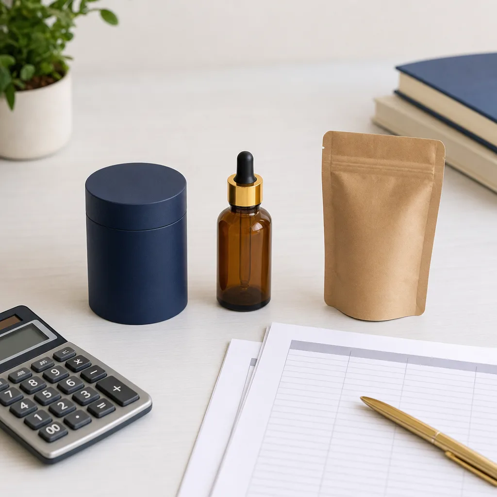 Échantillons de produits et documents illustrant la comparaison des offres